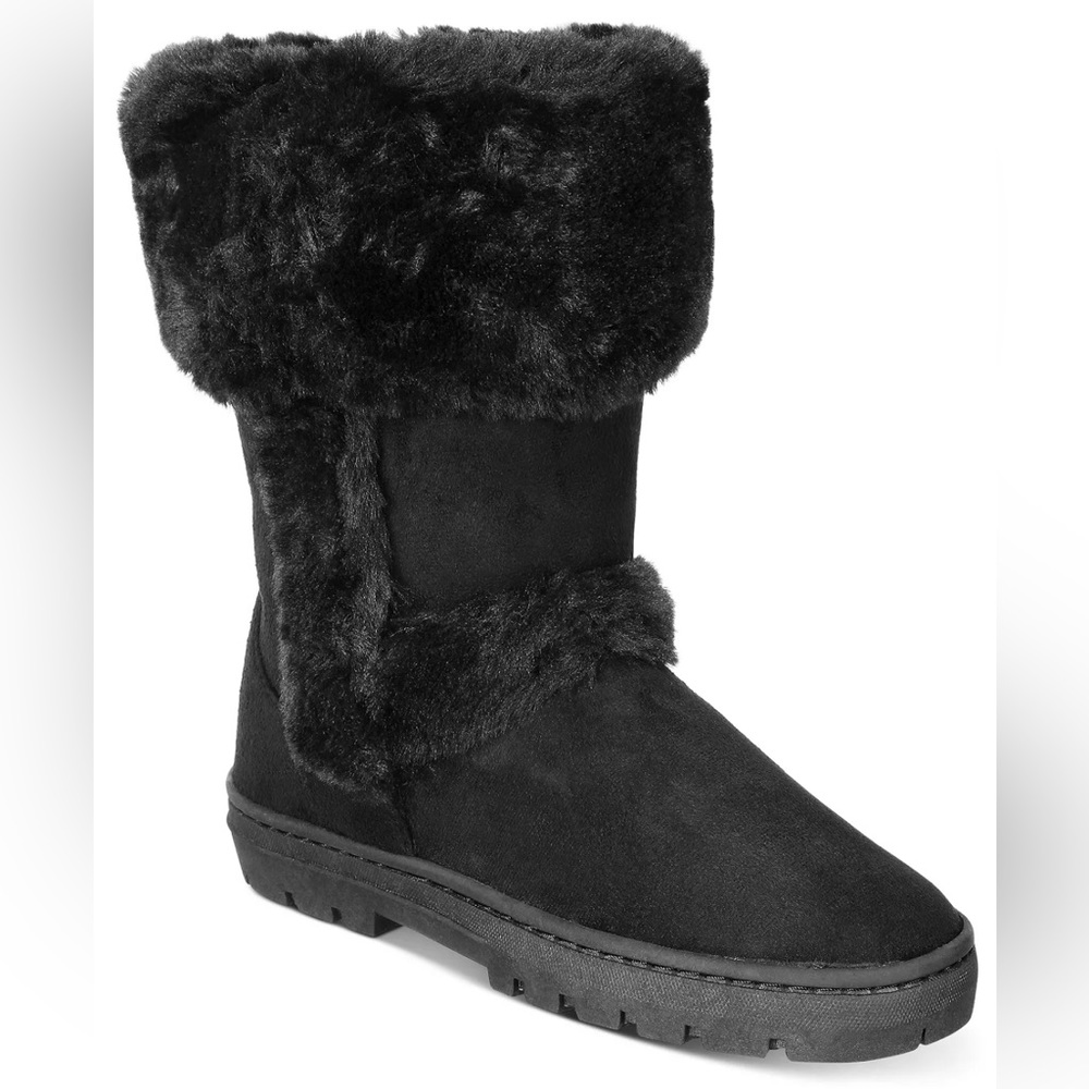 Black Fur Boots Vegan